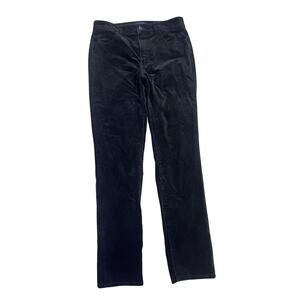 Talbots Black Velvet High-Rise Straight Leg Pants Women’s‎ Sz 6, Classic Casual